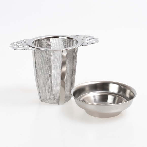 New Cha Cult Tea Strainer Filter & Tray Stainless Steel - Picture 3 of 3